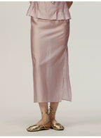 Pink Straight Long Skirt