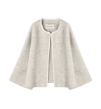 Oat Color Round Neck Coat