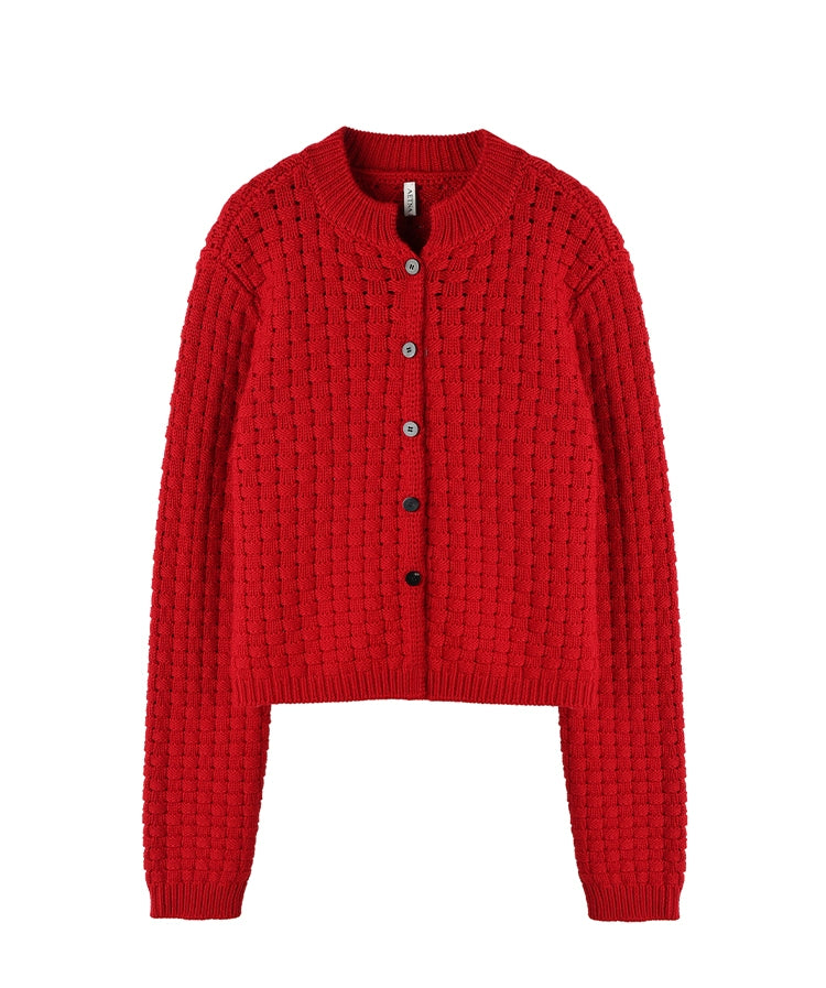 Plaid Short Cardigan Sweater