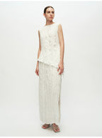 White Asymmetrical Sleeveless Top