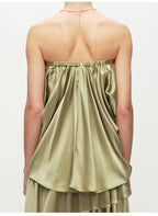 Green Drape Tube Top