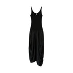 Ribbed Patchwork Silk Sleeveless Dress
