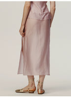 Pink Straight Long Skirt