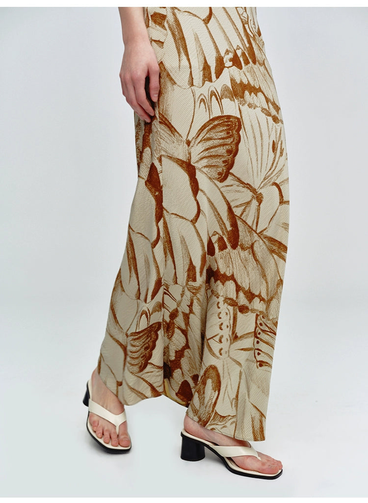 Sleeveless Butterfly Print Dress
