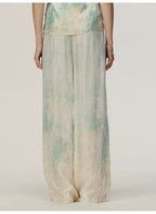 Mint green Printing Loose Trousers