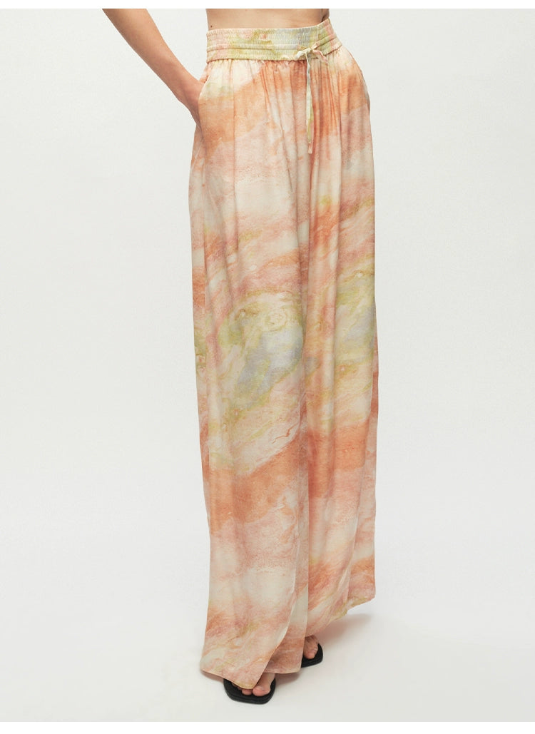 Print Casual Wide-leg Pants