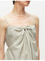 Striped Tie Knot Suspender Dress
