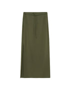 Army Green Straight Ankle Length Skirt