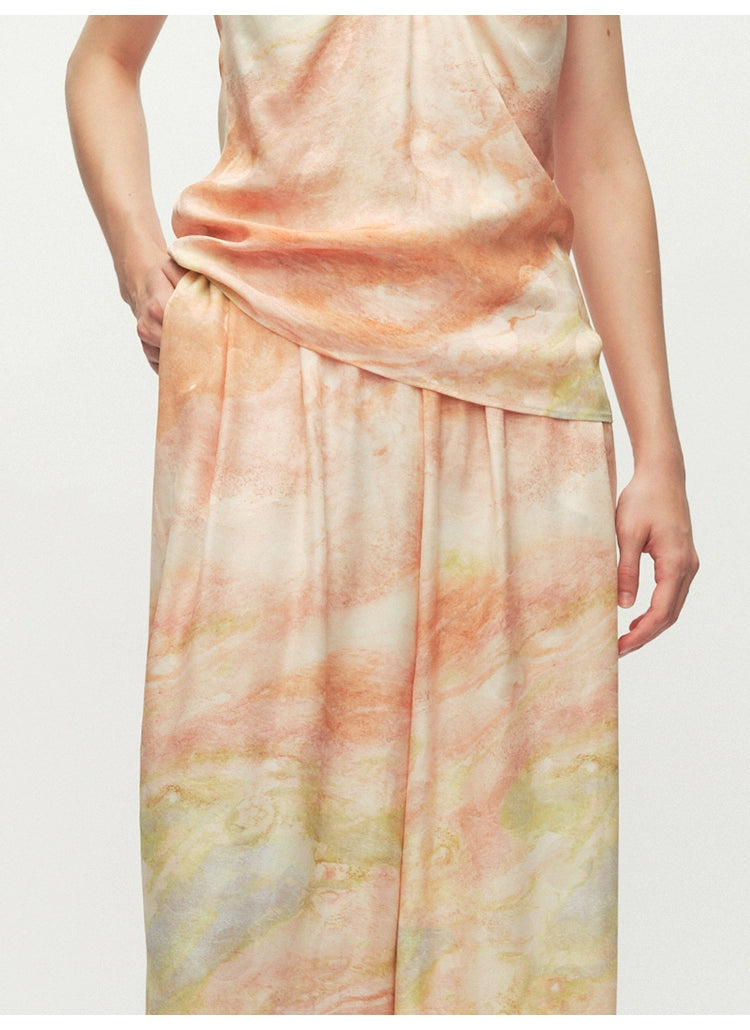 Print Casual Wide-leg Pants
