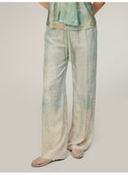 Mint green Printing Loose Trousers