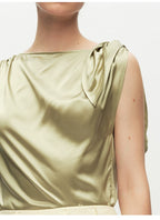 Green Tie-knot Asymmetrical Top