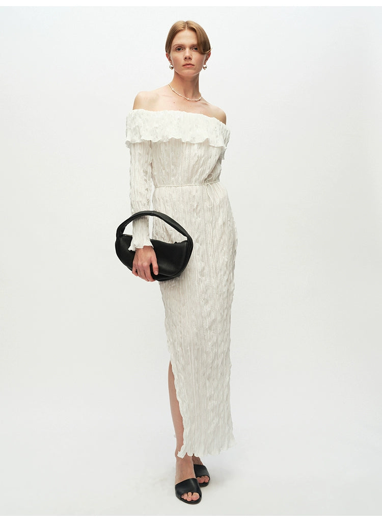 Off Shoulder Long Sleeve Maxi Dress