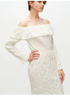 Off Shoulder Long Sleeve Maxi Dress