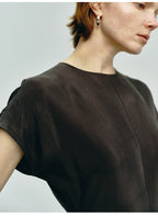 Dark Brown Short-sleeved Dress