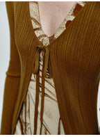Rib Long Sleeve Cardigan Sweater