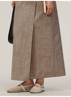 Linen Solid Wrap Skirt