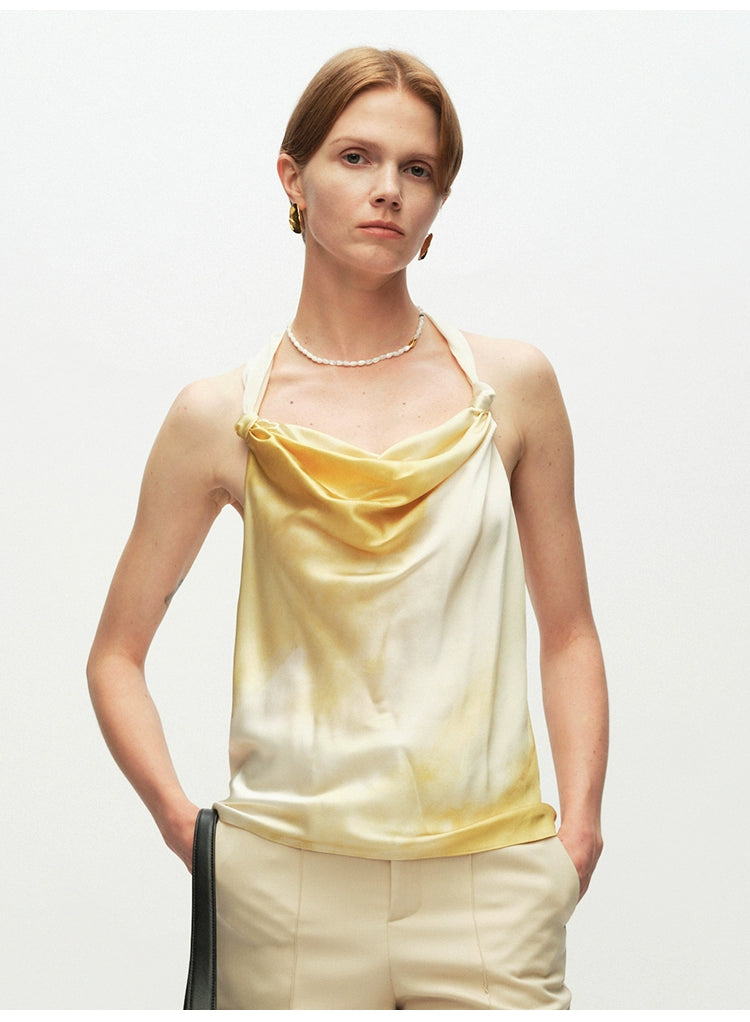 Yellow Printed Halter Top