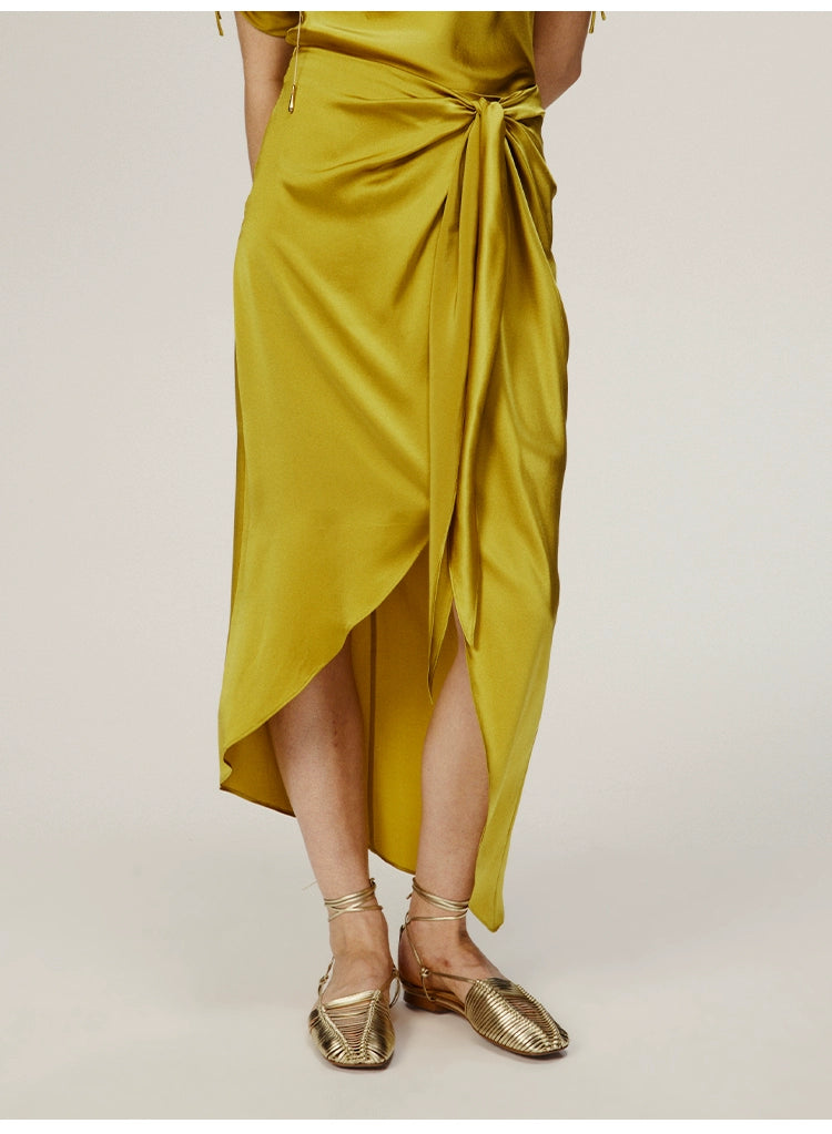 Yellow Knot Long Skirt