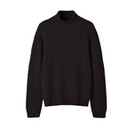 Red Plaid Woven Semi-turtleneck Pullover