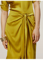 Yellow Knot Long Skirt