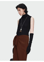 Streamer Collar Knitted Vest Top