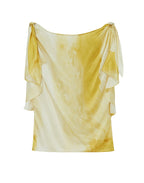 Yellow Printed Ruffled Top