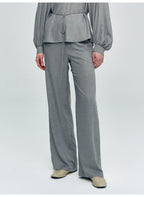 Gray Elastic Loose Trousers