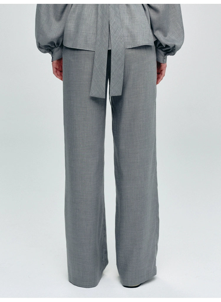 Gray Elastic Loose Trousers