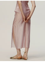 Pink Straight Long Skirt