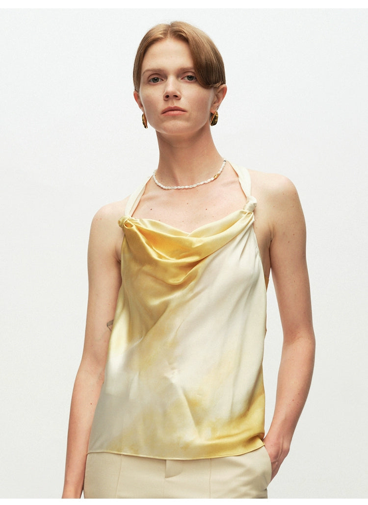 Yellow Printed Halter Top