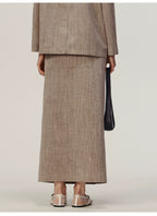 Linen Solid Wrap Skirt