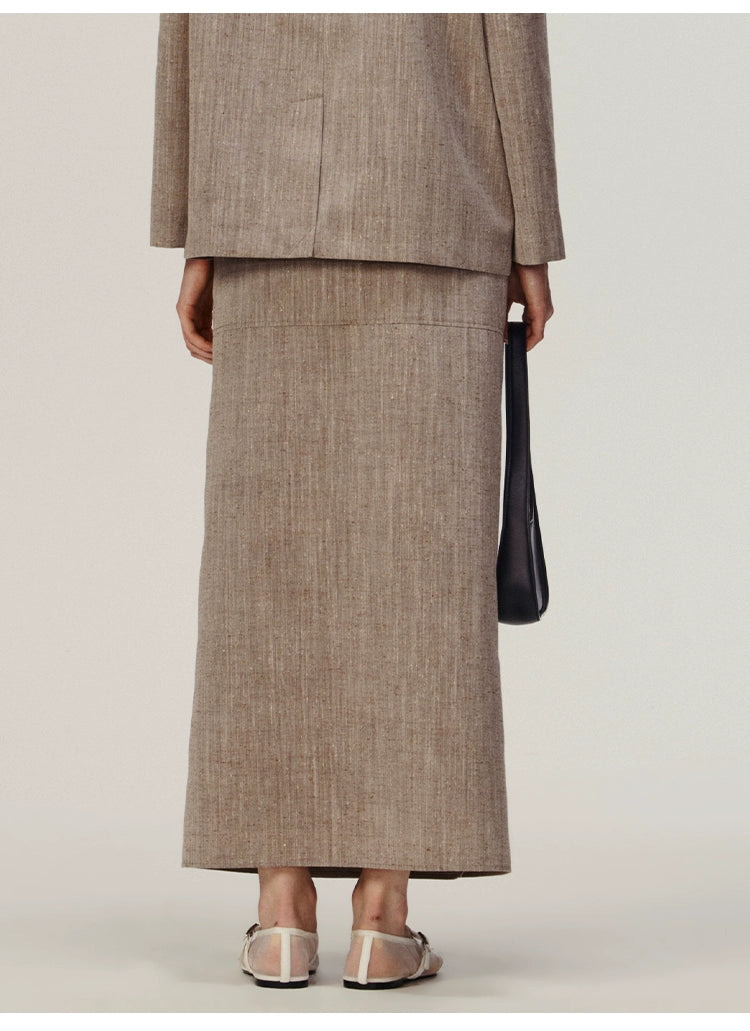 Linen Solid Wrap Skirt