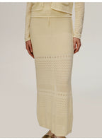 Yellow Straight Knitted Skirt