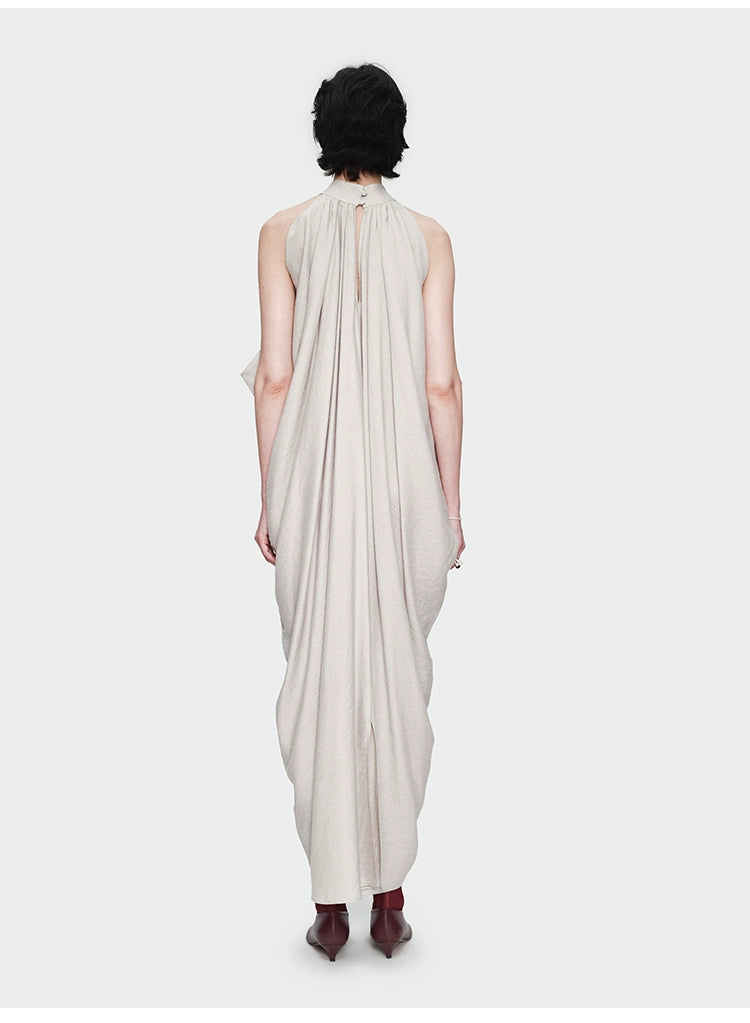 Gray Halter Loose Maxi Dress