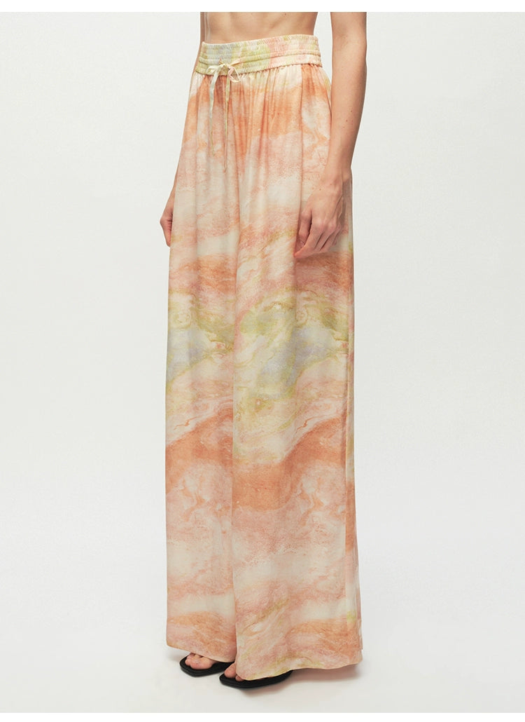 Print Casual Wide-leg Pants