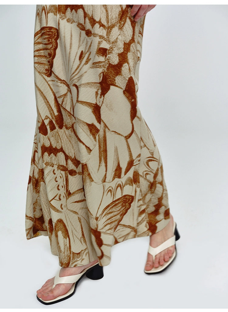 Sleeveless Butterfly Print Dress