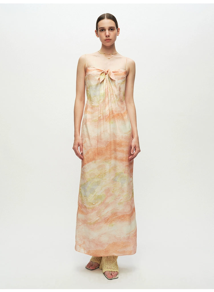 Print Tie Midi Dress