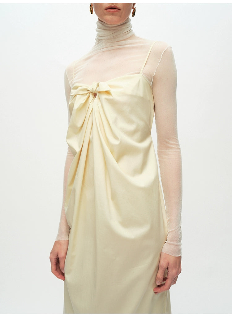 Yellow Tie Knot Suspender Dress
