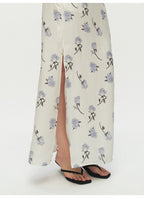 Rose printing Straight Skirt