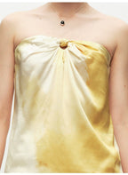 Yellow Printed Hollow Out Tube Top
