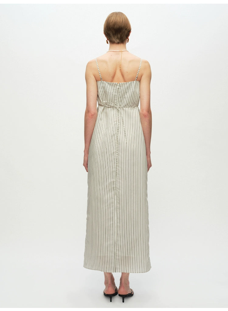 Striped Tie Knot Suspender Dress