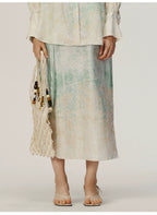 Mint Green Print Tied Skirt