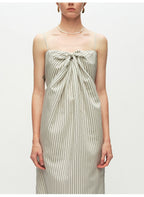 Striped Tie Knot Suspender Dress