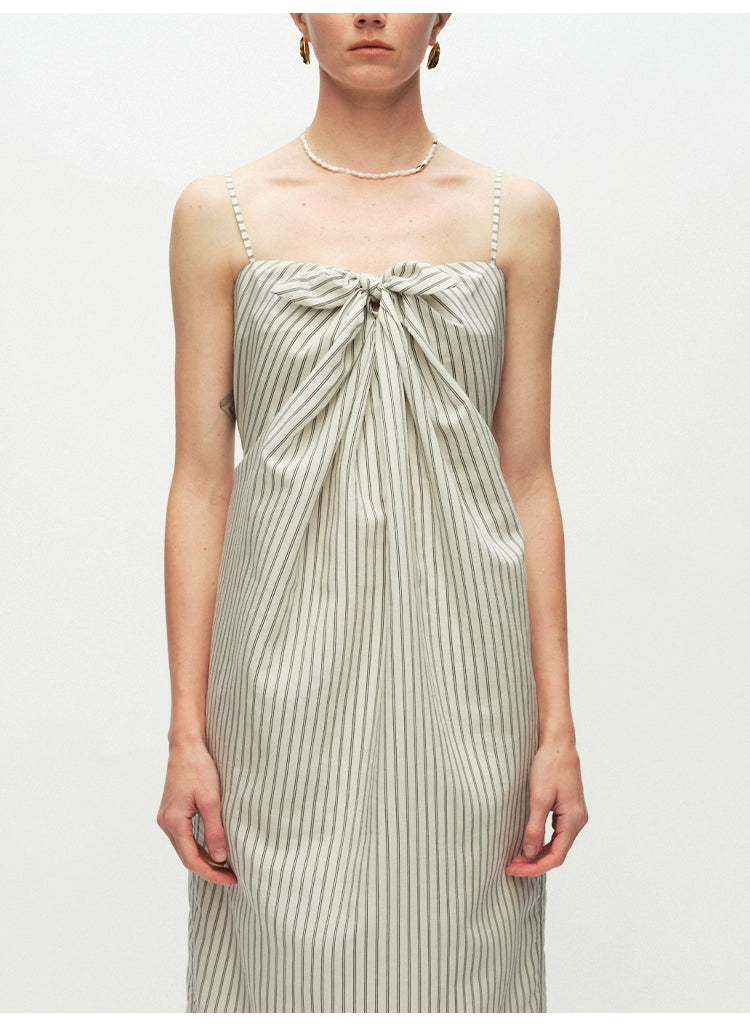 Striped Tie Knot Suspender Dress