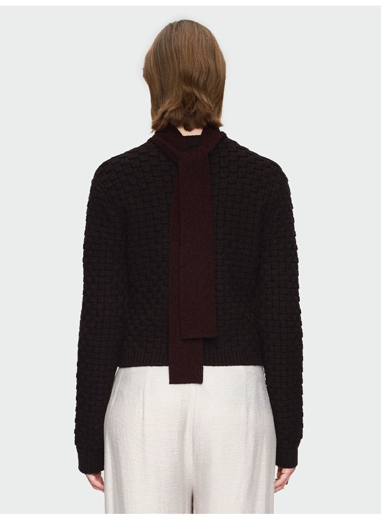 Plaid Short Cardigan Sweater