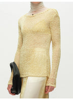 Solid Knitted Pullover Sweater