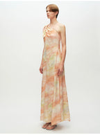 One Shoulder Print A Line Maxi Dress