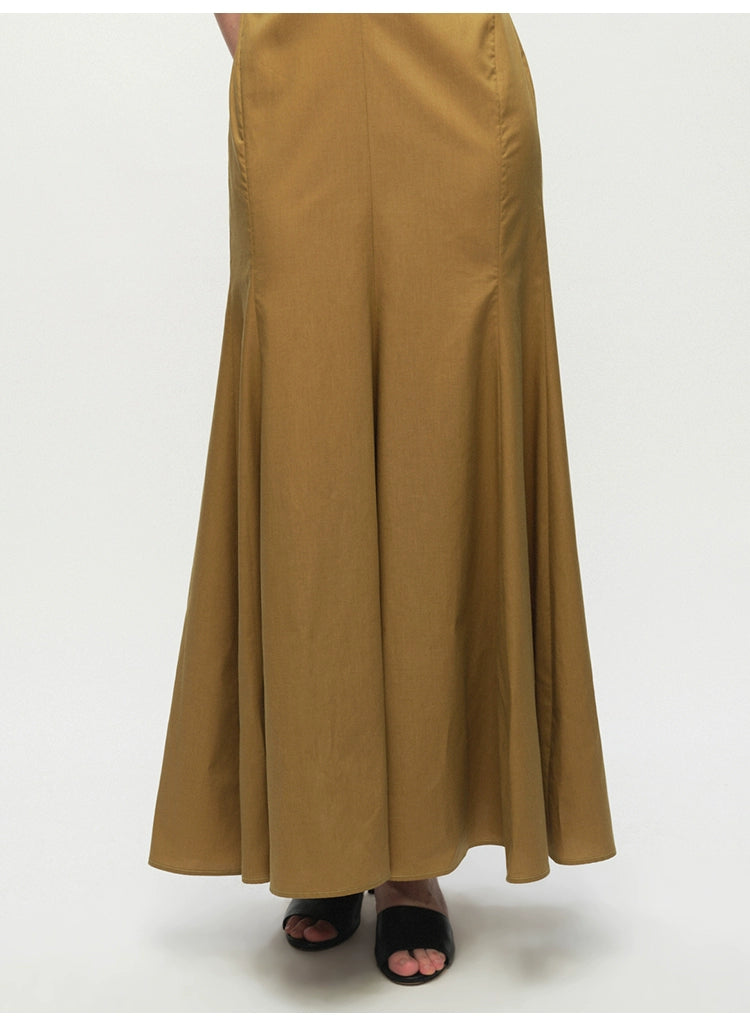 Solid One Shoulder Tie Maxi Dress