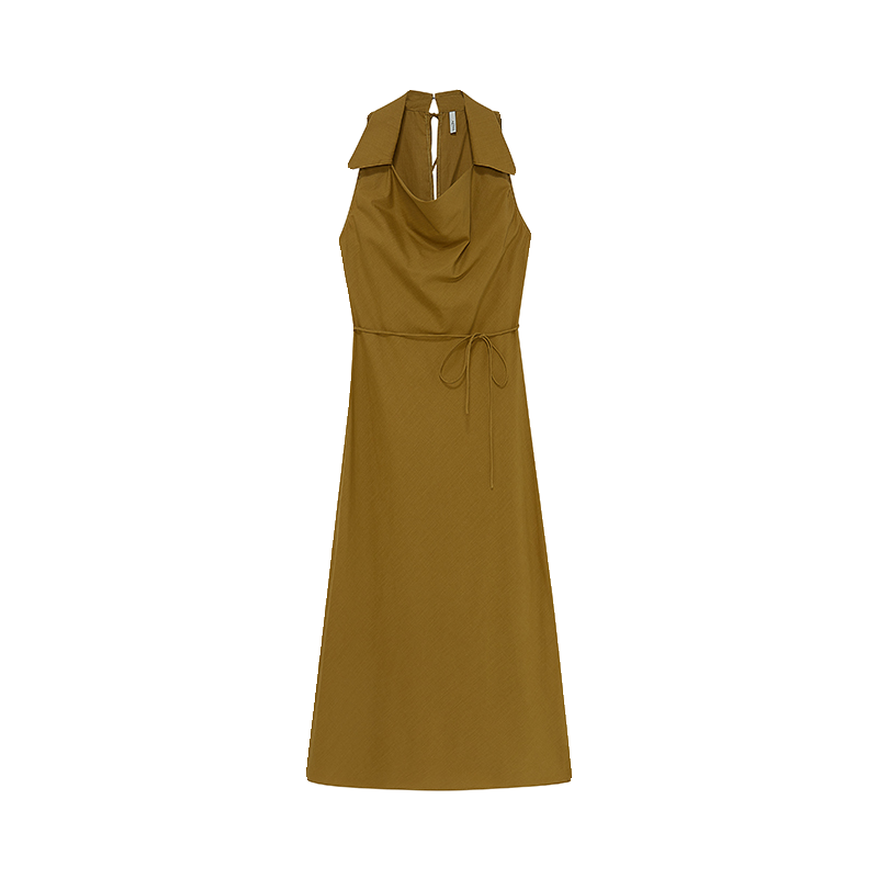 Swing Neck Sleeveless Lace-up Dress