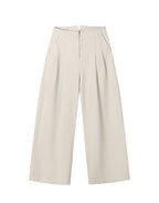 White High-waisted Straight-leg Denim Trousers